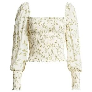 Reformation Pinto Cypress Smocked Top